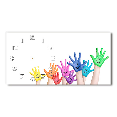 Orologio rettangolare con mani dipinte