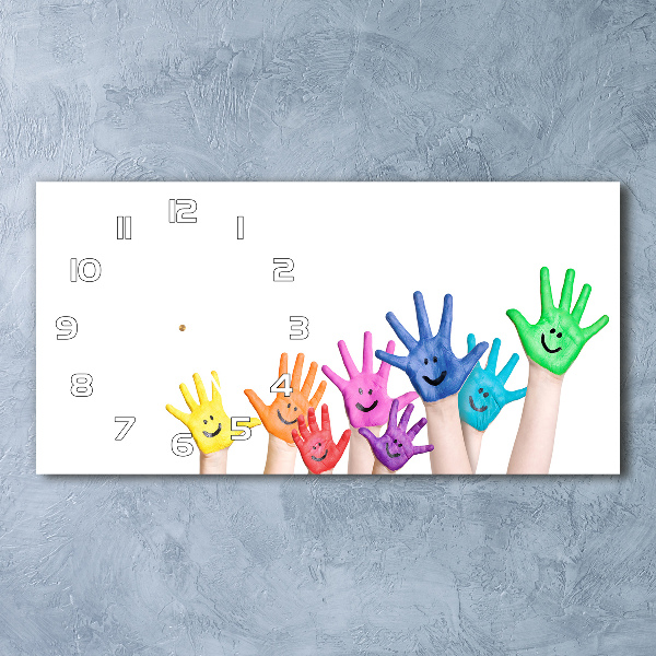 Orologio rettangolare con mani dipinte