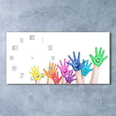 Orologio rettangolare con mani dipinte