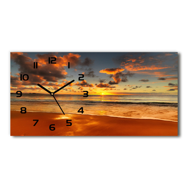 Orologio orizzontale con motivo spiaggia al tramonto