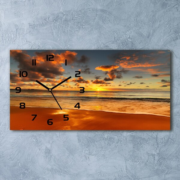 Orologio orizzontale con motivo spiaggia al tramonto