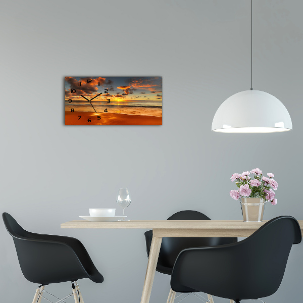 Orologio orizzontale con motivo spiaggia al tramonto