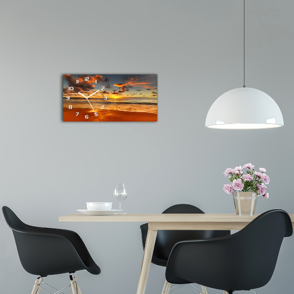 Orologio orizzontale con motivo spiaggia al tramonto