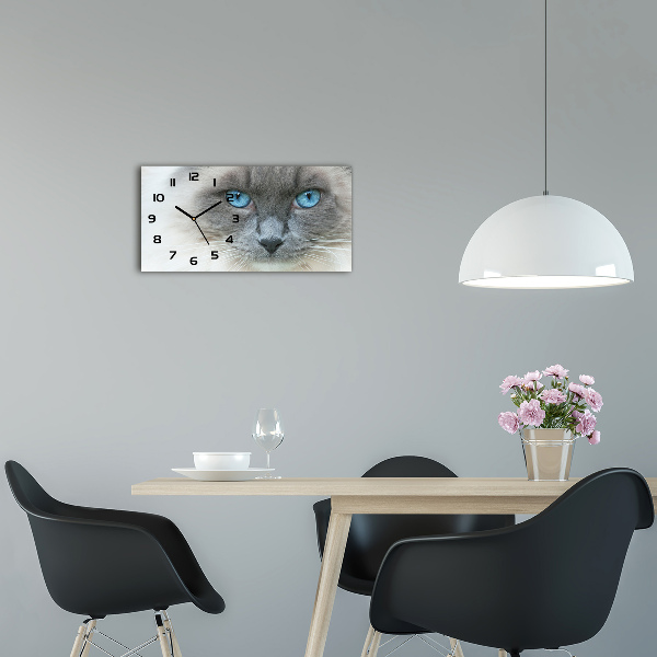Orologio rettangolare con motivo di gatto dagli occhi azzurri