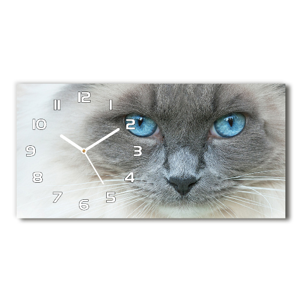 Orologio rettangolare con motivo di gatto dagli occhi azzurri
