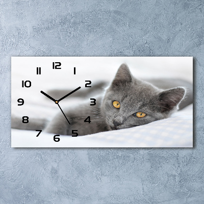 Orologio orizzontale con motivo di gatto grigio
