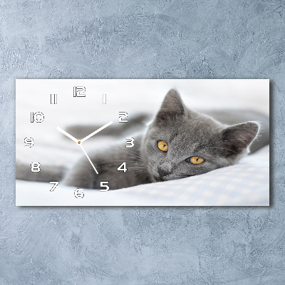 Orologio orizzontale con motivo di gatto grigio