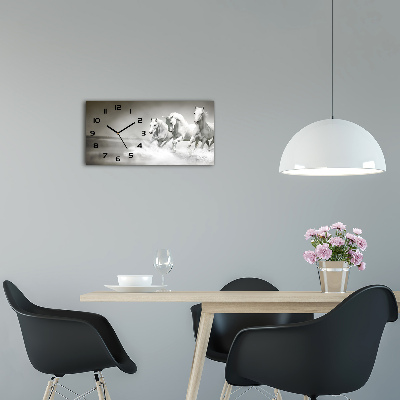 Orologio rettangolare con motivo di cavalli bianchi