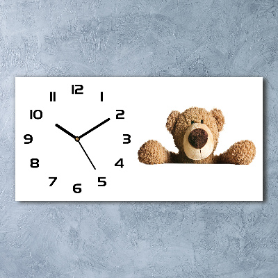 Orologio orizzontale con orsacchiotto di peluche come elemento decorativo