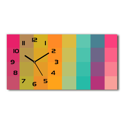 Orologio rettangolare con quadranti colorati
