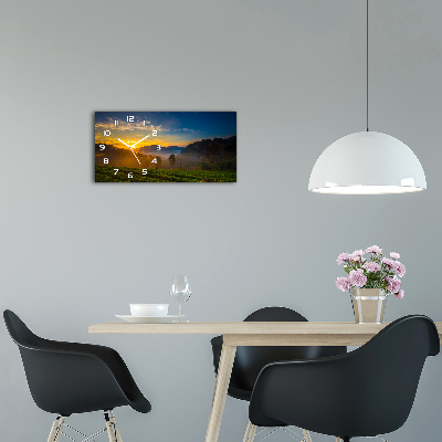 Orologio rettangolare con quadrante decorato con motivo 'Piantagione di tè'