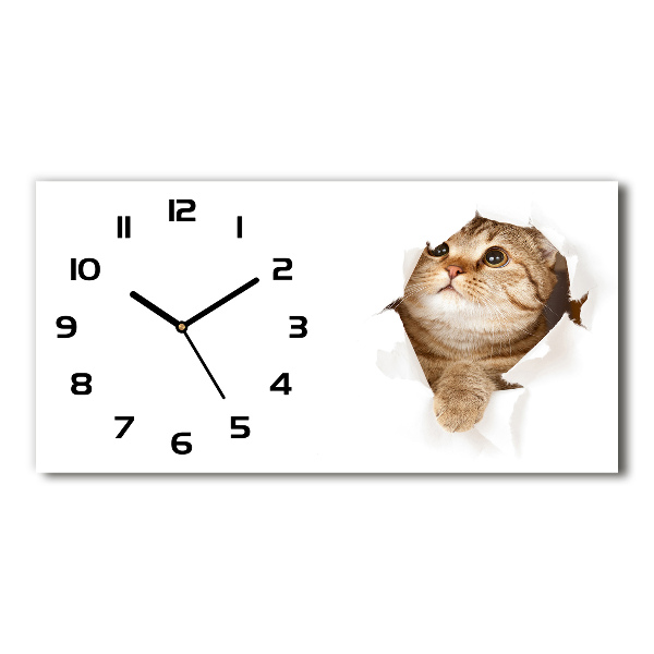 Orologio rettangolare con motivo a forma di gatto