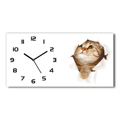 Orologio rettangolare con motivo a forma di gatto