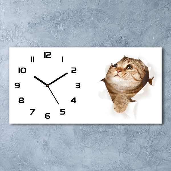 Orologio rettangolare con motivo a forma di gatto
