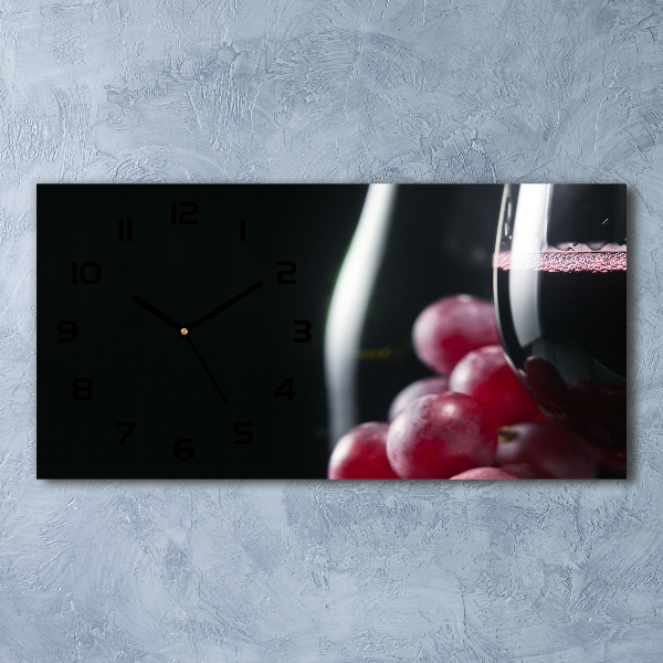 Orologio rettangolare con decorazione a tema uva e vino