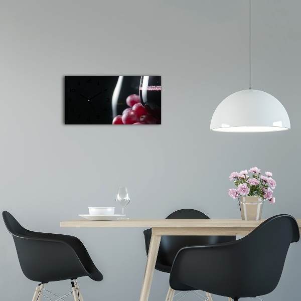 Orologio rettangolare con decorazione a tema uva e vino