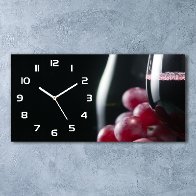 Orologio rettangolare con decorazione a tema uva e vino