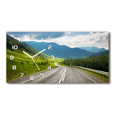 Orologio rettangolare con quadrante con motivo strada di montagna