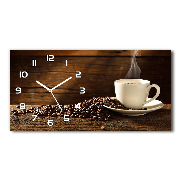 Orologio rettangolare con quadrante decorato con motivo di tazza di caffè