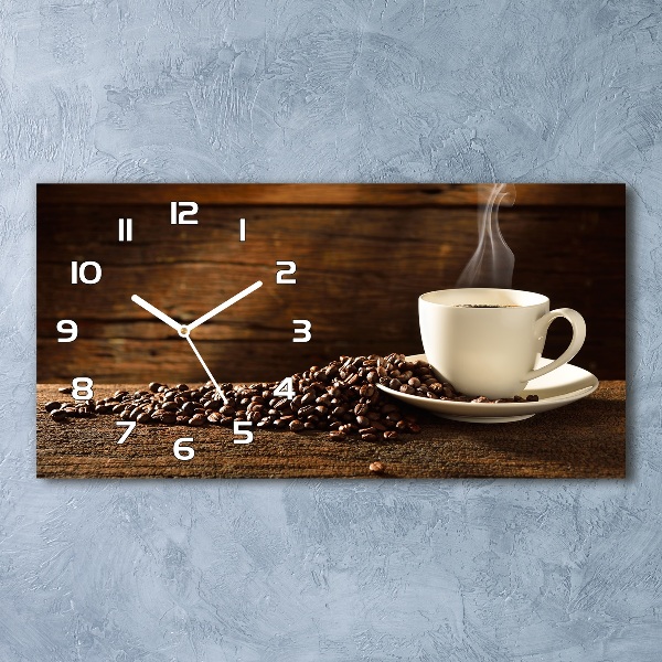 Orologio rettangolare con quadrante decorato con motivo di tazza di caffè