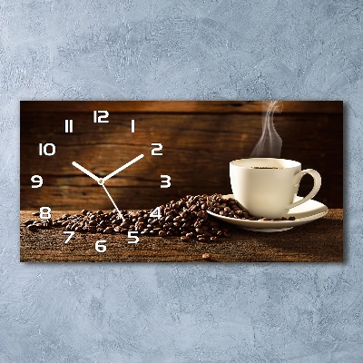 Orologio rettangolare con quadrante decorato con motivo di tazza di caffè
