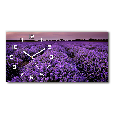 Orologio rettangolare con quadrante decorato con un campo di lavanda