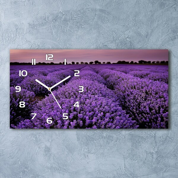 Orologio rettangolare con quadrante decorato con un campo di lavanda