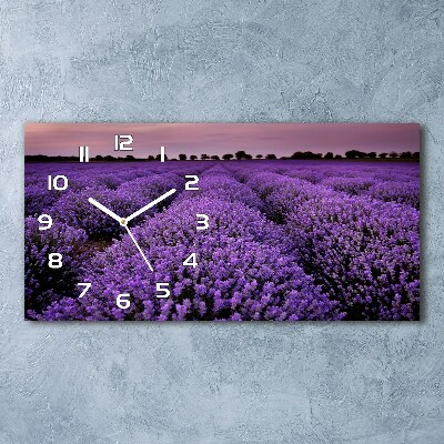 Orologio rettangolare con quadrante decorato con un campo di lavanda