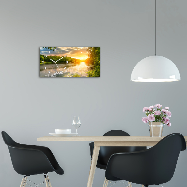 Orologio rettangolare con quadrante 'Crepuscolo sul fiume'