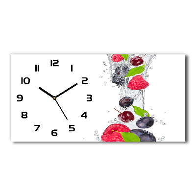 Orologio rettangolare con quadrante a tema frutta e motivo a gocce d'acqua