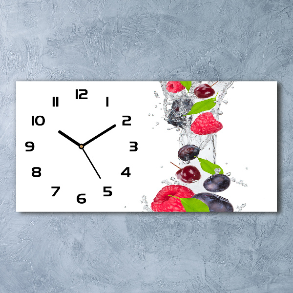 Orologio rettangolare con quadrante a tema frutta e motivo a gocce d'acqua