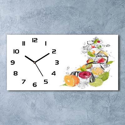 Orologio orizzontale con motivo di frutta e cubetti di ghiaccio