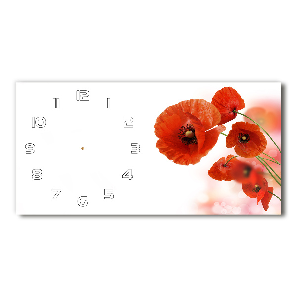 Orologio orizzontale con motivo di papaveri