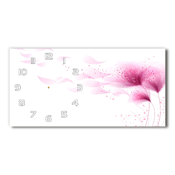 Orologio rettangolare con quadrante decorato da un fiore rosa