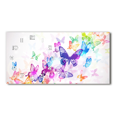 Orologio rettangolare con quadrante decorato da farfalle colorate