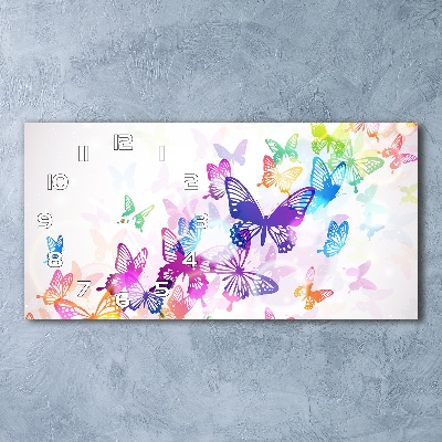 Orologio rettangolare con quadrante decorato da farfalle colorate