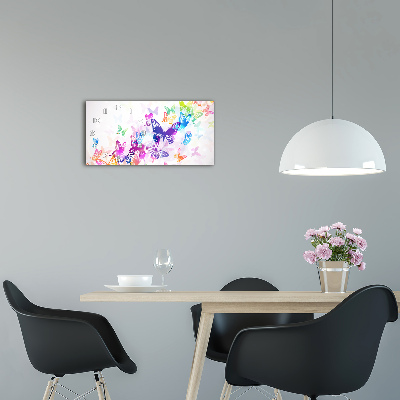 Orologio rettangolare con quadrante decorato da farfalle colorate