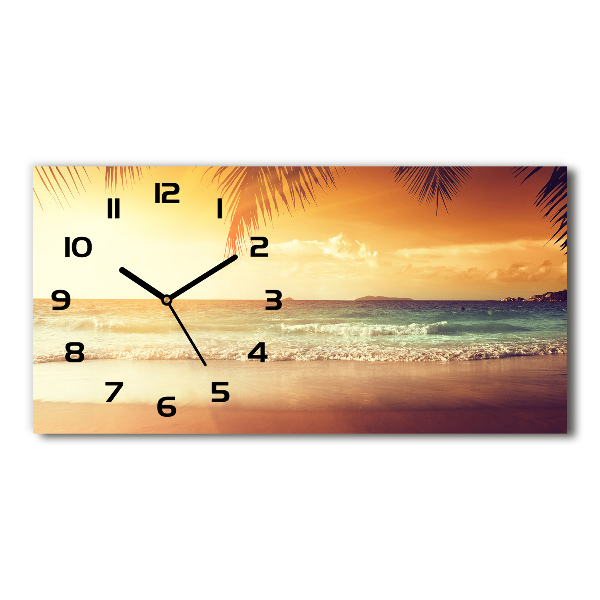 Orologio orizzontale con motivo spiaggia tropicale
