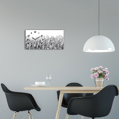 Orologio rettangolare con motivo grattacieli