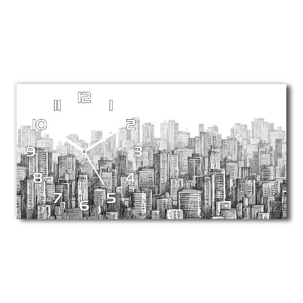 Orologio rettangolare con motivo grattacieli