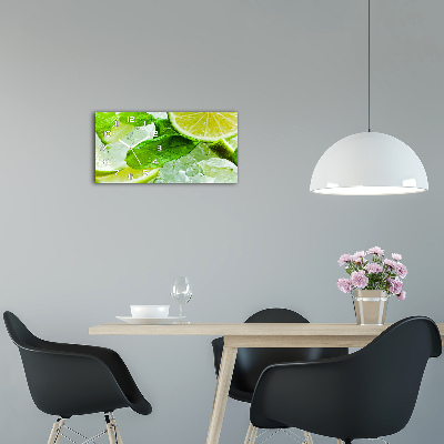 Orologio rettangolare con quadrante color lime e effetto ghiaccio