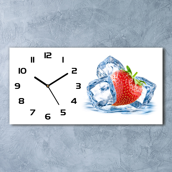 Orologio orizzontale con motivo fragola su sfondo ghiacciato