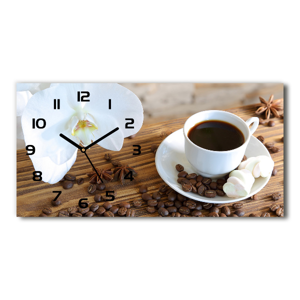 Orologio rettangolare con quadrante decorato con motivo a tazza di caffè
