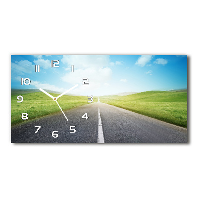 Orologio rettangolare con quadrante decorato con il motivo «La strada attraverso il prato»