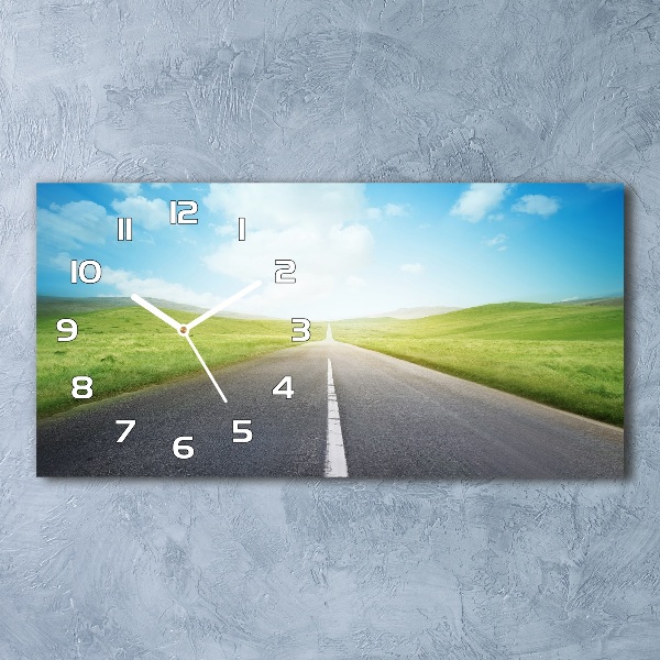 Orologio rettangolare con quadrante decorato con il motivo «La strada attraverso il prato»