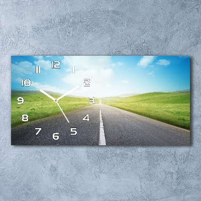 Orologio rettangolare con quadrante decorato con il motivo «La strada attraverso il prato»