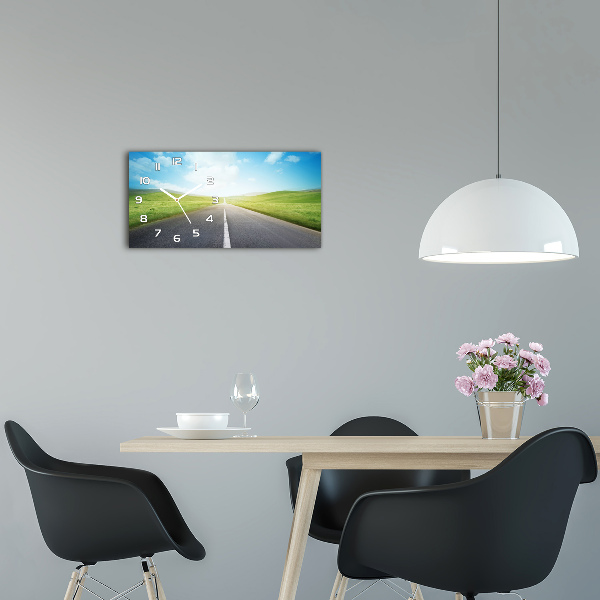 Orologio rettangolare con quadrante decorato con il motivo «La strada attraverso il prato»