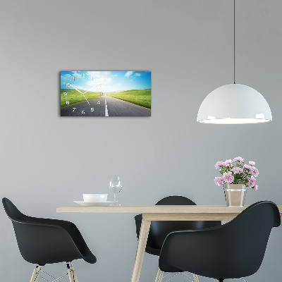 Orologio rettangolare con quadrante decorato con il motivo «La strada attraverso il prato»