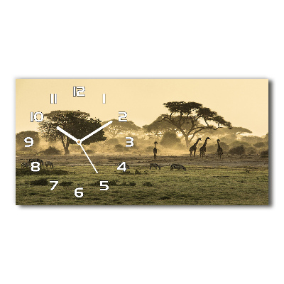 Orologio rettangolare con motivo giraffa nella savana