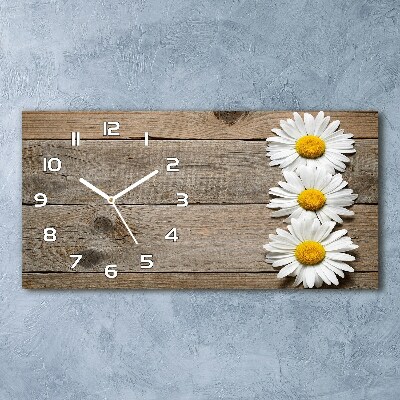 Orologio orizzontale con motivo di margherite su sfondo boschivo